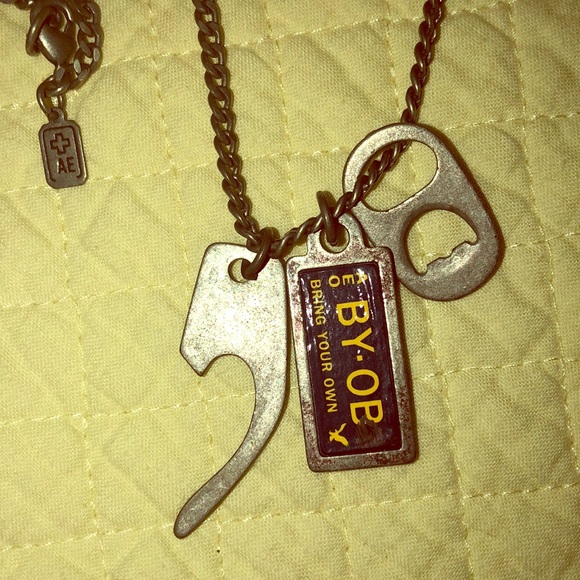 American Eagle Vintage can opener Necklace